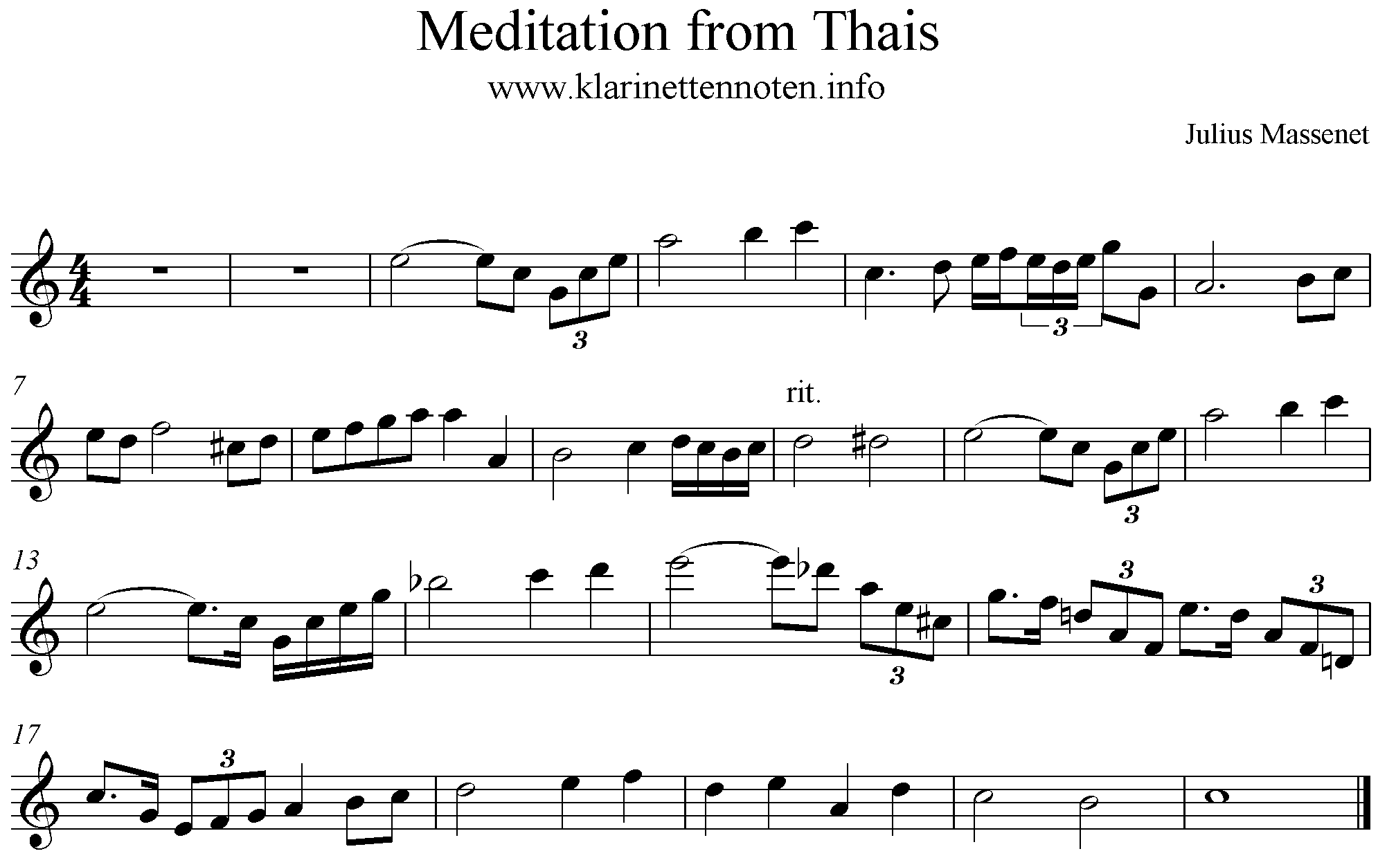 Meditation, Jules Massenet, Clarinet, Klarinette